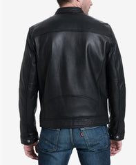 Men's Perforated Leather Moto Jacket