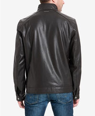 Men's Perforated Faux-Leather Moto Jackets