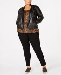 Women Plus Size Leather Moto Jacket For Sale