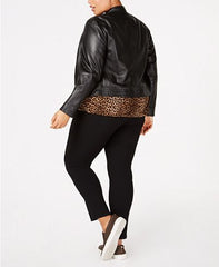 Women Plus Size Leather Moto Jacket For Sale