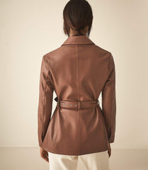 LEATHER BELTED JACKET