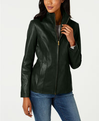 Wing Collar Leather Jacket For Womens