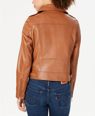 Asymmetrical Leather Moto Jacket For Women's