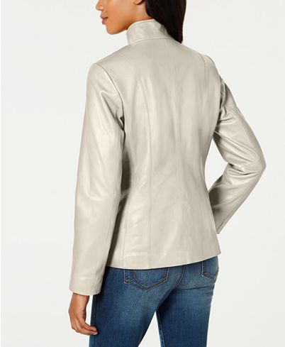 Wing Collar Leather Jacket For Womens