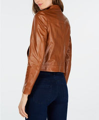 Women Plus Size Leather Moto Jacket For Sale