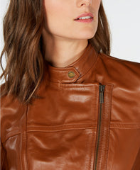 Womens Moto Regular Leather Jacket For Sale | Petite Sizes