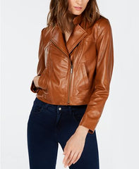 Womens Moto Regular Leather Jacket For Sale | Petite Sizes