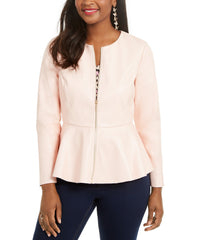 Women Faux Leather Peplum Hem Jacket - Buy Soft Leather Jackets