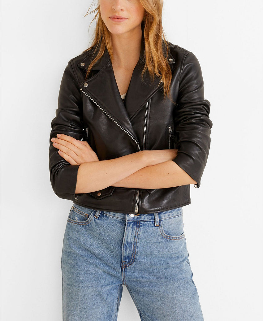 Shop Leather Biker Jacket Women - Black Leather Jacket For Womens