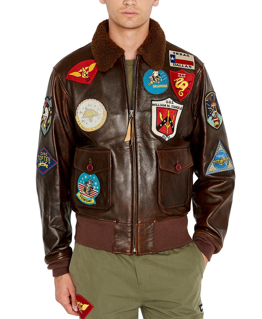 Leather Top Gun Jacket For Men's - Created By Leathersfort