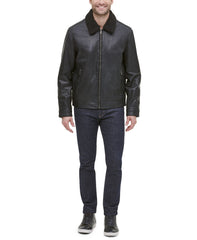 Men's Leather Aviator Jacket - Buy  Faux Sherpa Collar Leather Jacket For Men