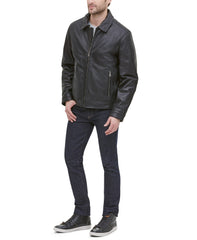 Men's Leather Aviator Jacket - Buy  Faux Sherpa Collar Leather Jacket For Men