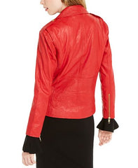 Real Leather Moto Jacket For Womens