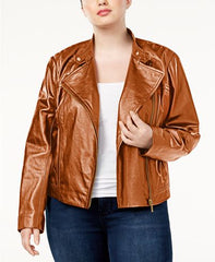 Women Plus Size Leather Moto Jacket For Sale