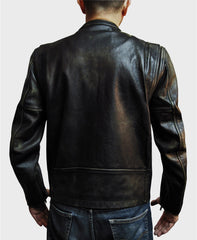 Shop Men's Leather Cafe Racer Jacket - Classic Style