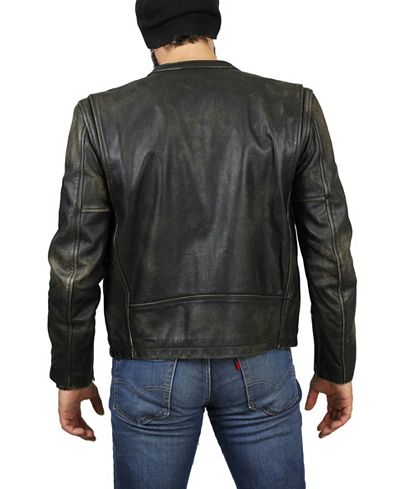 Shop Men's Leather Cafe Racer Jacket - Classic Style