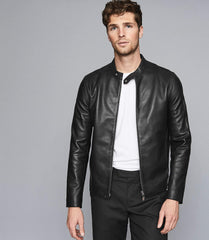 LEATHER CAFE RACER JACKET