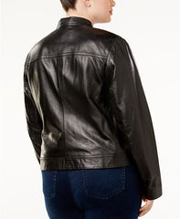 Women Plus Size Leather Moto Jacket For Sale