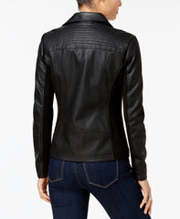 Women Faux Leather Moto Jacket - Leathersfort