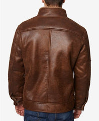 Men's Big And Tall Faux-Leather Jacket