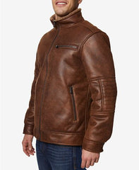 Men's Big And Tall Faux-Leather Jacket