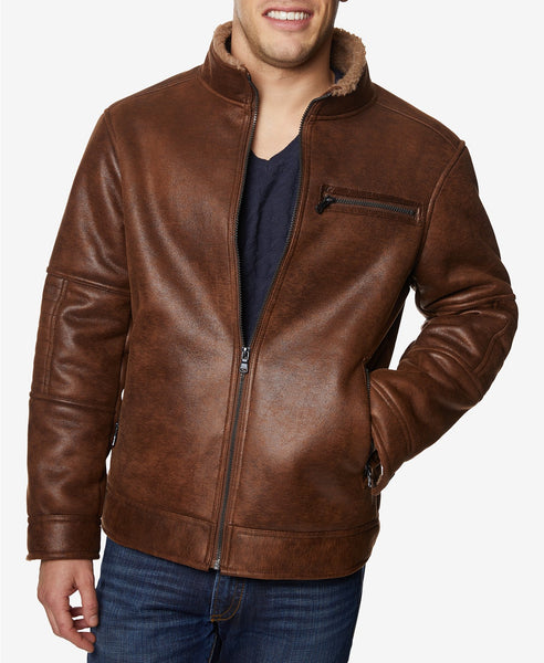 Men's Big And Tall Faux-Leather Jacket